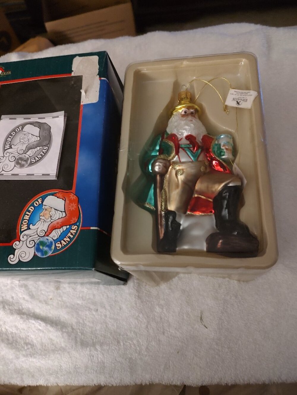 KURT ADLER SANTA GLASS NWT